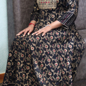 Dress - Black & Gold Floral