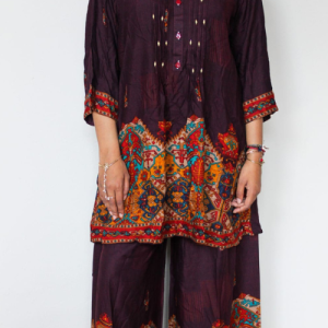 Co-ord Set - Maroon Patterned